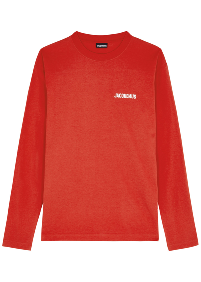 Jacquemus Le T-shirt Manches Longues Cotton Top In Red