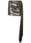 Blumarine Gonna Drappeggiata Argento Metallizzato In Silver