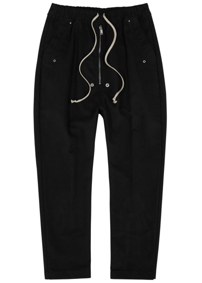Rick Owens Bella Brushed Cotton Trousers In Black