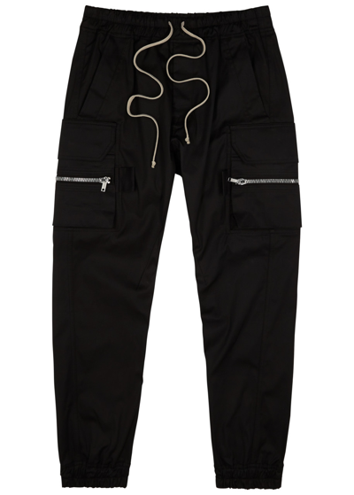 Rick Owens Mastodon Stretch-cotton Cargo Trousers In Black