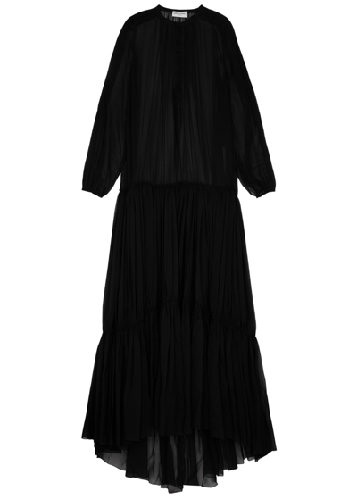 Saint Laurent Yves  Silk-tulle Gown In Black