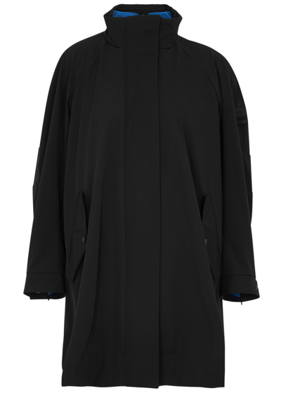 Max Mara Layered Longline Nylon Jacket In Black