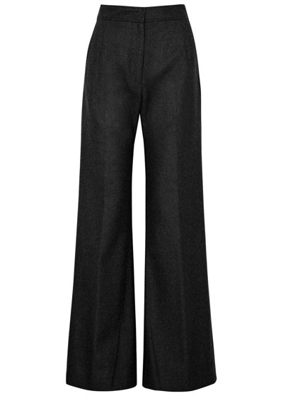 Dries Van Noten Trouserery Wide-leg Wool Trousers In Black