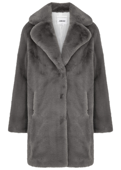 Jakke Heather Notched-lapel Coat In Grey