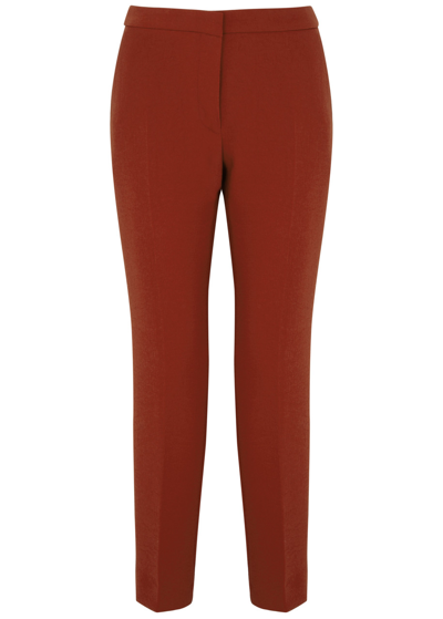 Dries Van Noten Poumas Cropped Slim-leg Trousers In Red