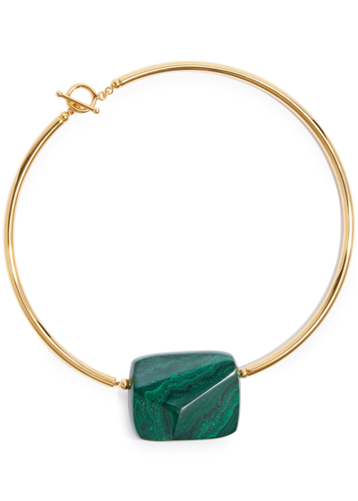 Dries Van Noten Malachite -embellished Necklace In Gold
