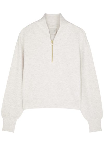 Varley Davidson Half-zip Stretch-jersey Sweatshirt In Ivory