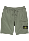 Stone Island Fleece Bermuda Shorts Green Cotton In Sage