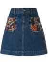 STELLA MCCARTNEY flower embroidered mini skirt,445696SLH2312205576