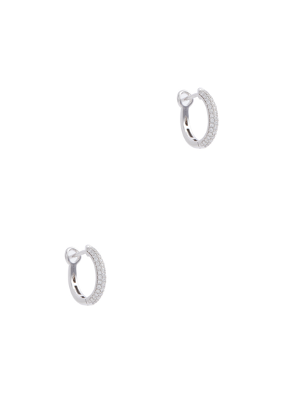 Roxanne First Diamond-embellished 24kt Gold Hoop Earrings In Silver