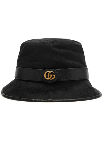 Gucci Gg Monogram Canvas Bucket Hat In Black