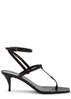 Saint Laurent Cassandra 60 Leather Sandals In Brown