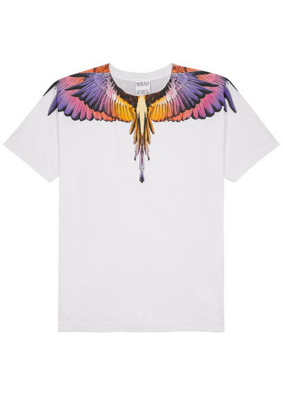 Marcelo Burlon County Of Milan Icon Wings Printed Cotton T-shirt In White