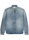 Saint Laurent Cassandre' Blue Cotton Shirt In Light Blue