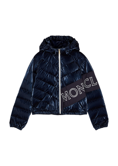 Moncler Kids Quilted Shell Jacket, Jacket, Quilted Kids Jacket In Navy