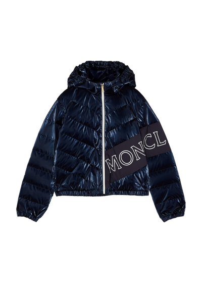 Moncler Kids Quilted Shell Jacket (8-10 Years) In Navy