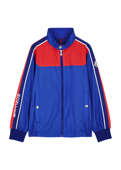 Moncler Kids Colour-blocked Shell Jacket (8-10 Years) In Blue