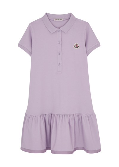 Moncler Kids Piqué Cotton Polo Dress (8-10 Years) In Lilac