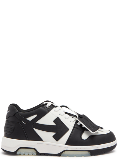 Off-white Out Of Office Leather Sneakers, Sneakers, Black, Heel Panel