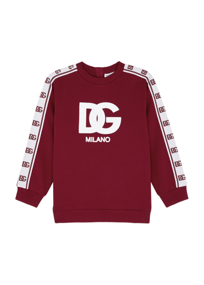 Dolce & Gabbana Kids Logo Cotton Sweatshirt In Red