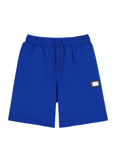 Dolce & Gabbana Kids Logo Cotton Shorts (2-6 Years) In Blue Blue