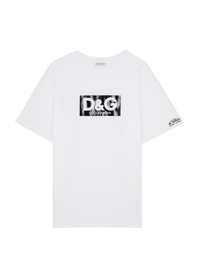 Dolce & Gabbana Kids Logo-print Cotton T-shirt (8-14 Years) In White