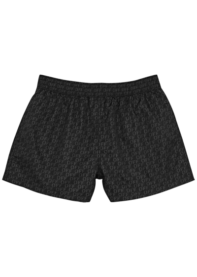 Off-white Logo Shell Swim Shorts In Black