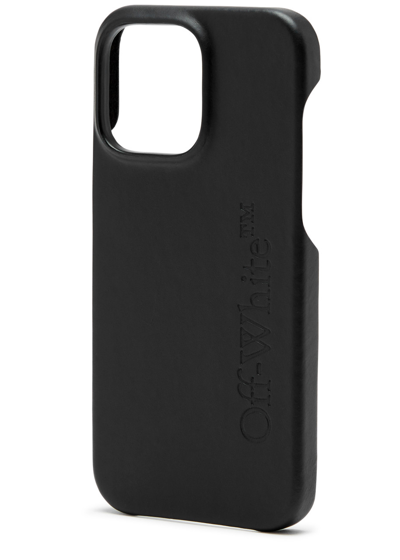 Off-white Bookish Leather Iphone 14 Pro Max Case In Black