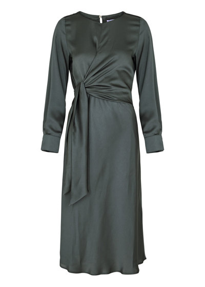 Marella Sion Satin Midi Dress In Pewter 23322608362 001