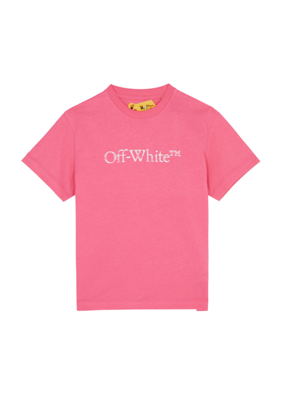 Off-white Kids Logo-print Cotton T-shirt (4-12 Years) In Pink