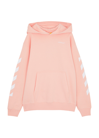 Off-white Kids Arrow Hooded Cotton Sweatshirt In Pink