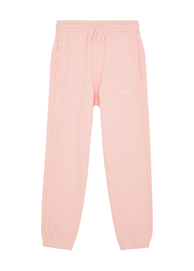 Off-white Kids Bookish Diag Cotton Sweatpants (4-12 Years) In Pink
