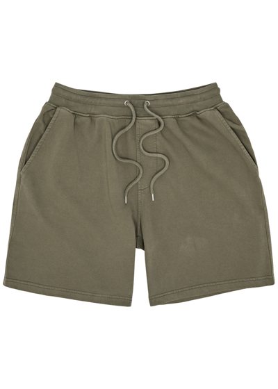 Colorful Standard Cotton Shorts In Olive