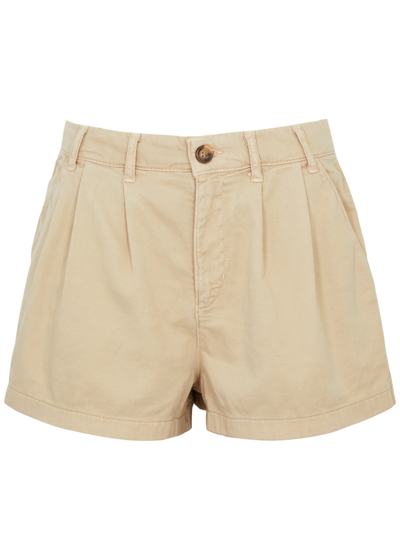 Free People Billie Stretch-denim Shorts In Beige