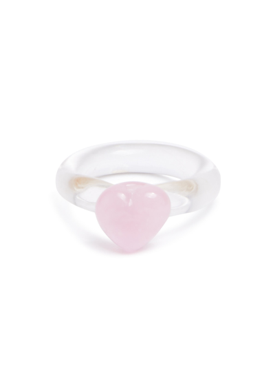 Sandralexandra Love Glass Ring In Light Pink