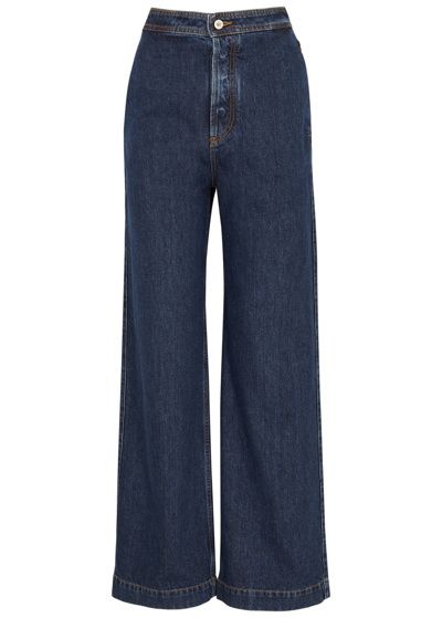 Loewe High-rise Wide-leg Jeans In Blue