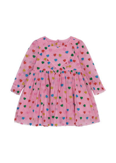 Stella Mccartney Babies'  Kids Heart-appliquéd Tulle Dress In Pink