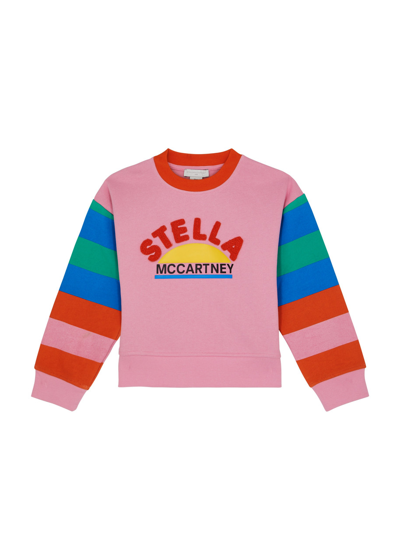 Stella Mccartney Kids Appliquéd Cotton-blend Sweatshirt In Pink