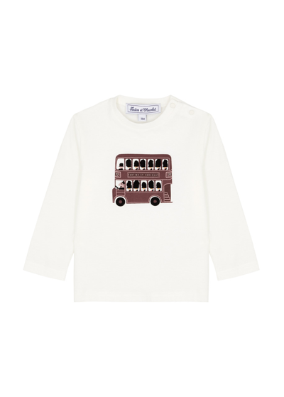 Tartine Et Chocolat Kids Bus-print Cotton Top (18-36 Months) In White