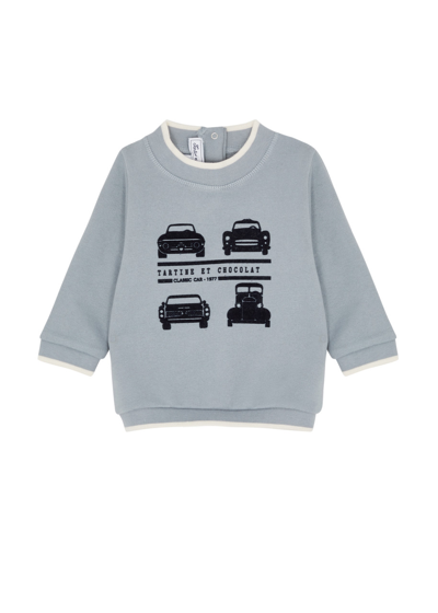 Tartine Et Chocolat Kids Iconic Cars Printed Cotton Sweatshirt (6-12 Months) In Black