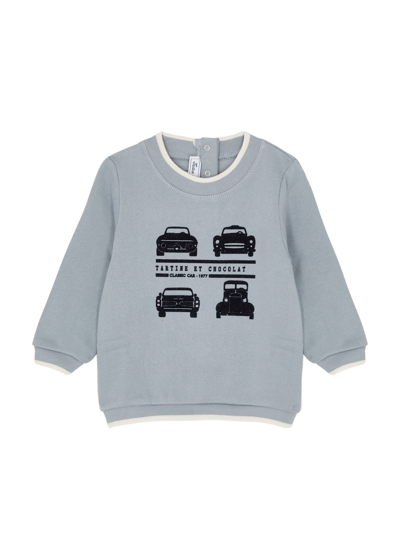 Tartine Et Chocolat Kids Iconic Cars Printed Cotton Sweatshirt (18-36 Months) In Grey