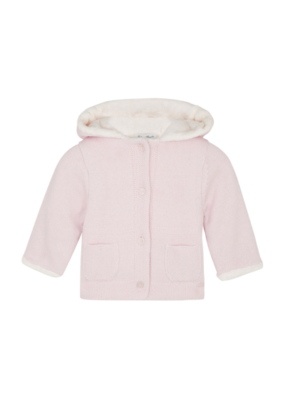 Tartine Et Chocolat Babies'  Kids Faux-fur Trimmed Cotton-blend Jacket (18-24 Months) In Pink