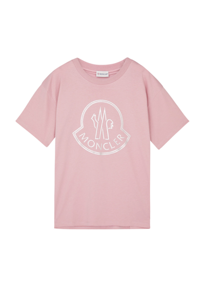 Moncler Kids Logo-print Cotton T-shirt (12-14 Years) In Pink