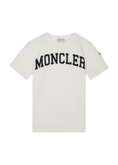 Moncler Kids Logo-print Cotton T-shirt (12-14 Years) In White