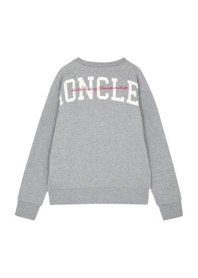Moncler Kids Logo Cotton Sweatshirt (12-14 Years) In Grey