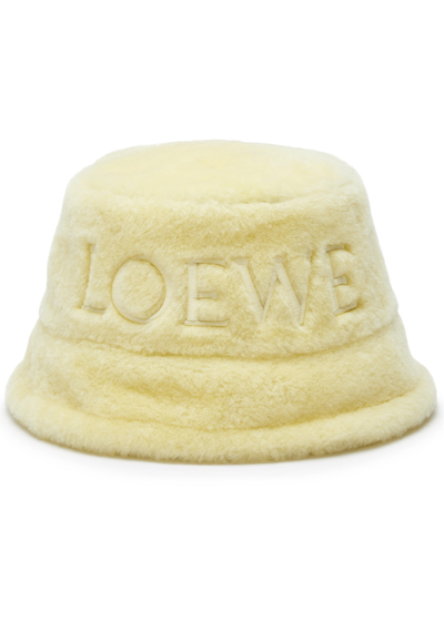 Loewe Logo-embroidered Shearling Bucket Hat