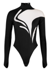 Mugler Swirly Bodysuit In Black