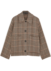 Kassl Editions Distressed Checked Wool-blend Coat In Beige