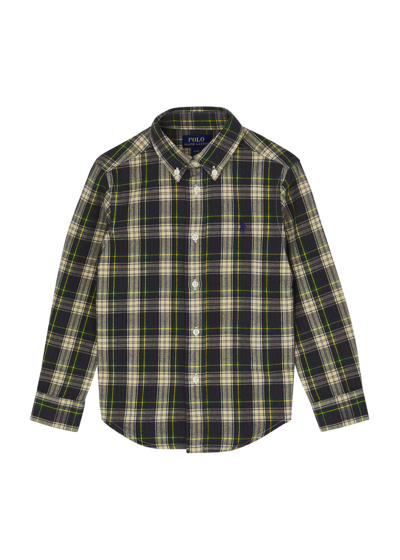 Ralph Lauren Polo  Kids Checked Cotton Shirt (1.5-6 Years) In Navy