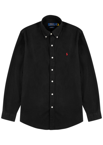 Polo Ralph Lauren Logo-embroidered Cotton Shirt In Black